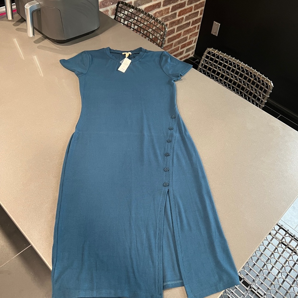 Anthropologie Blue Midi Dress